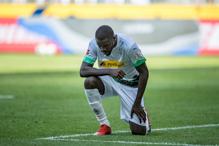 Marcus Thuram pays tribute to George Floyd after scoring against Union Berlin.