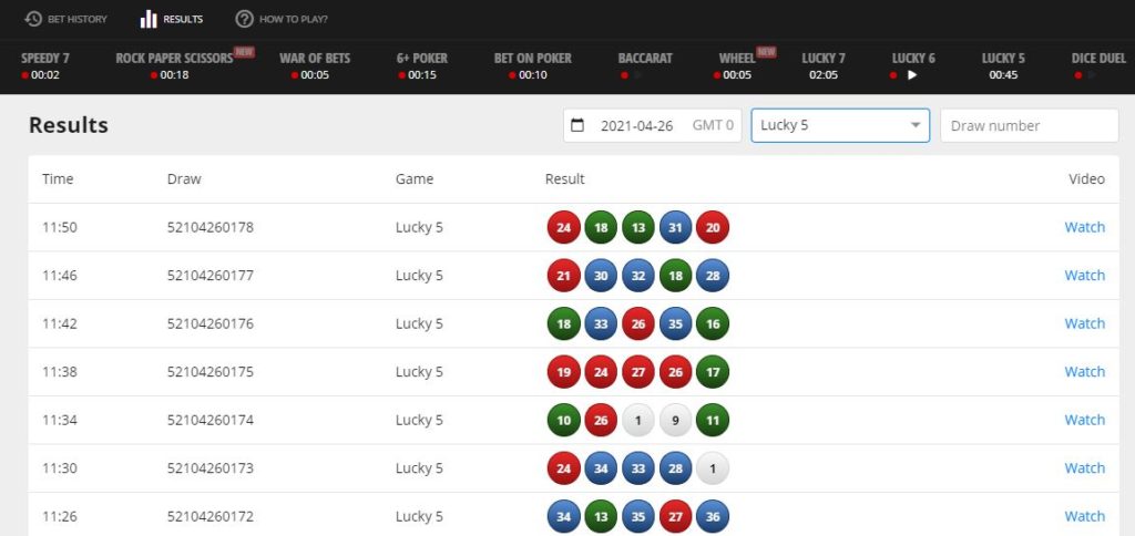 betgames-lucky5-results